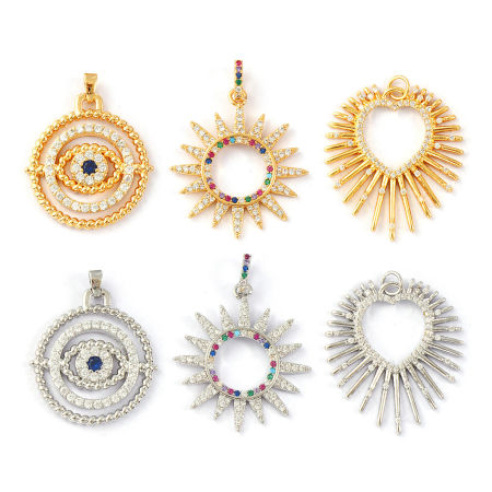 Umweltfreundlich Messing + Kubisch Zirkonia Charms Echtgold plattiert Micro Pave