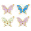 Picture of Brass Insect Charms 18K Gold Plated Enamel Butterfly Animal Micro Pave Clear Cubic Zirconia 26mm x 22mm