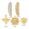 Picture of 1 Piece Brass & Cubic Zirconia Charms 18K Gold Plated Micro Pave