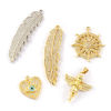 Picture of 1 Piece Brass & Cubic Zirconia Charms 18K Gold Plated Micro Pave