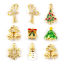 Picture of 2 PCs Brass Christmas Charms 18K Gold Plated