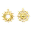 Изображение 2 PCs Brass Galaxy Charms 18K Gold Plated Sun