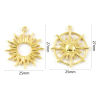 Изображение 2 PCs Brass Galaxy Charms 18K Gold Plated Sun
