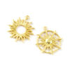 Изображение 2 PCs Brass Galaxy Charms 18K Gold Plated Sun