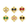 Изображение 2 PCs Brass & Cubic Zirconia Valentine's Day Charms 18K Gold Plated Heart 11mm x 10mm