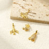 Bild von 2 PCs Eco-friendly Brass Charm Pendant 18K Real Gold Plated Micro Pave Clear Cubic Zirconia