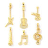 2 PCs Eco-friendly Brass Music Charm Pendant 18K Real Gold Plated Micro Pave Clear Cubic Zirconia の画像