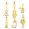2 PCs Eco-friendly Brass Music Charm Pendant 18K Real Gold Plated Micro Pave Clear Cubic Zirconia の画像