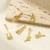 2 PCs Eco-friendly Brass Music Charm Pendant 18K Real Gold Plated Micro Pave Clear Cubic Zirconia の画像