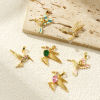 Immagine di 2 PCs Eco-friendly Brass & Cubic Zirconia Charms 18K Real Gold Plated Hummingbird Micro Pave