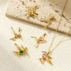 Immagine di 2 PCs Eco-friendly Brass & Cubic Zirconia Charms 18K Real Gold Plated Hummingbird Micro Pave