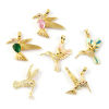 Immagine di 2 PCs Eco-friendly Brass & Cubic Zirconia Charms 18K Real Gold Plated Hummingbird Micro Pave