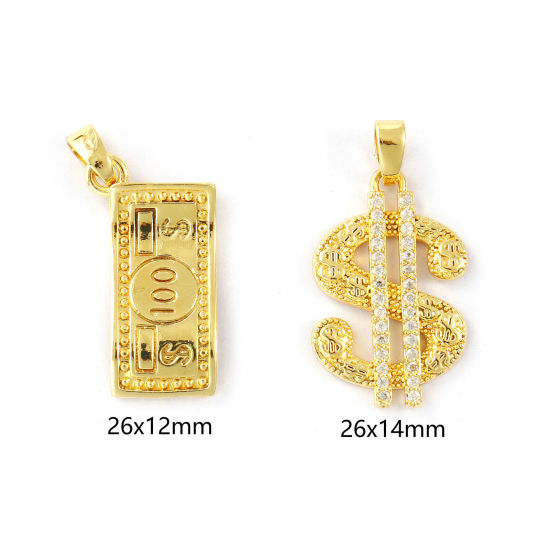 2 PCs Eco-friendly Brass Charm Pendant 18K Real Gold Plated の画像