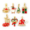 Picture of 2 PCs Brass Christmas Charm Pendant 18K Gold Plated