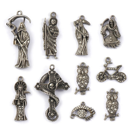 Eco-friendly 304 Stainless Steel Charms Antique Silver Color
