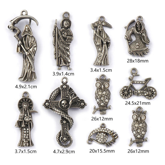 Immagine di 1 Pz Ecologico 304 Acciaio Inossidabile Ciondoli Argento Antico