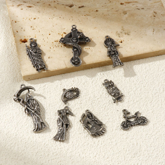 Immagine di 1 Pz Ecologico 304 Acciaio Inossidabile Ciondoli Argento Antico