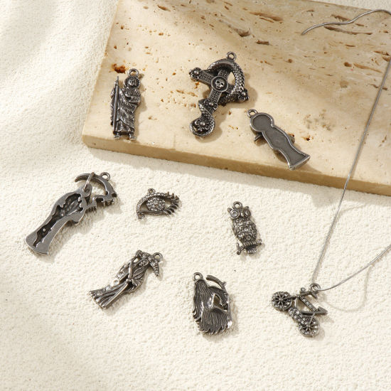 Immagine di 1 Pz Ecologico 304 Acciaio Inossidabile Ciondoli Argento Antico