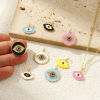 Picture of Eco-friendly Brass & Cubic Zirconia Charms 18K Real Gold Plated Enamel Evil Eye