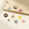 Picture of Eco-friendly Brass & Cubic Zirconia Charms 18K Real Gold Plated Enamel Evil Eye