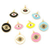 Picture of Eco-friendly Brass & Cubic Zirconia Charms 18K Real Gold Plated Enamel Evil Eye