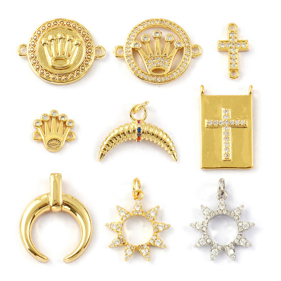 Picture of 2 PCs Eco-friendly Brass Charms Real Gold Plated