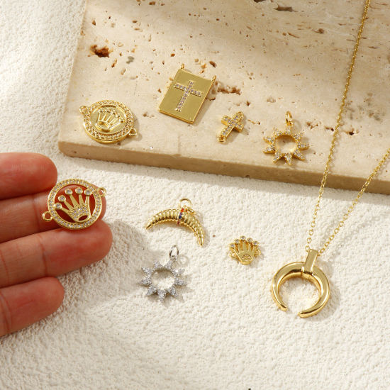 Picture of 2 PCs Eco-friendly Brass Charms Real Gold Plated