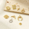 Picture of Eco-friendly Brass Charms Real Gold Plated Crown Cross