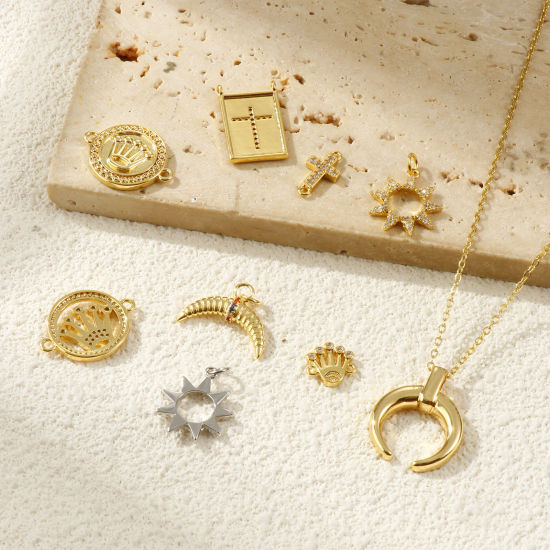 Picture of 2 PCs Eco-friendly Brass Charms Real Gold Plated