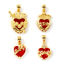 Imagen de 1 Unidad Respetuoso del Medio Ambiente Latón Religión Colgantes Charms 18K Oro Real Chapado Corazón Exvoto Rojo Circón Artificial