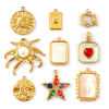 Picture of 1 Piece Eco-friendly PVD Vacuum Plating 304 Stainless Steel Charms 18K Real Gold Plated