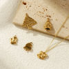 Picture of 1 Piece Eco-friendly PVD Vacuum Plating 304 Stainless Steel Christmas Charms 18K Real Gold Plated