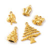 Picture of 1 Piece Eco-friendly PVD Vacuum Plating 304 Stainless Steel Christmas Charms 18K Real Gold Plated