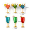 Picture of 1 Piece Eco-friendly PVD Vacuum Plating 304 Stainless Steel Charms 18K Real Gold Plated Enamel Wine Glass