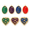 Picture of Eco-friendly PVD Vacuum Plating 304 Stainless Steel & Cubic Zirconia Charms 18K Real Gold Plated Enamel