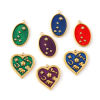 Picture of Eco-friendly PVD Vacuum Plating 304 Stainless Steel & Cubic Zirconia Charms 18K Real Gold Plated Enamel