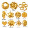Picture of 2 PCs Eco-friendly PVD Vacuum Plating 304 Stainless Steel Charms 18K Real Gold Plated