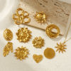 Picture of 2 PCs Eco-friendly PVD Vacuum Plating 304 Stainless Steel Charms 18K Real Gold Plated