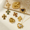 Picture of 1 Piece Eco-friendly PVD Vacuum Plating 304 Stainless Steel Charms 18K Real Gold Plated Enamel