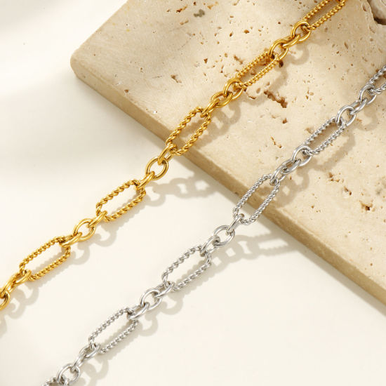 Picture of Eco-friendly Dainty Exquisite Multicolor 304 Stainless Steel Handmade Link Chain Bracelets For Women Gift 19cm(7.5") long