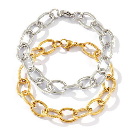 1 ШТ Экологичный Элегантный Изысканный Разноцветный 304 Нержавеющая Сталь Ручной Работы Цепь Браслеты Для женщин подарок 19см длина