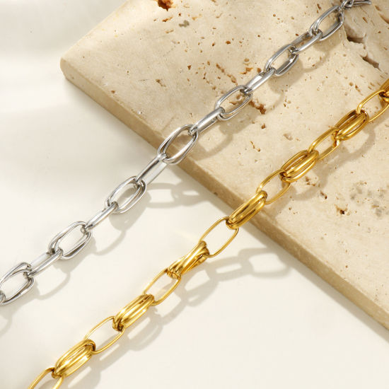 Изображение 1 Piece Eco-friendly Dainty Exquisite Multicolor 304 Stainless Steel Handmade Link Chain Bracelets For Women Gift 19.5cm(7 5/8") long