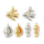 2 PCs Eco-friendly Brass Ocean Jewelry Charms Real Gold Plated Clear Cubic Zirconia の画像