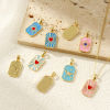 Picture of Eco-friendly Brass Pendants 18K Real Gold Plated Enamel Octagon 3cm x 1.4cm