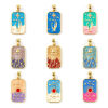 Picture of Eco-friendly Brass Pendants 18K Real Gold Plated Enamel Octagon 3.5cm x 1.6cm