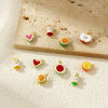 Picture of 1 Piece Eco-friendly Brass Flora Collection Charms 18K Real Gold Plated Enamel 3D