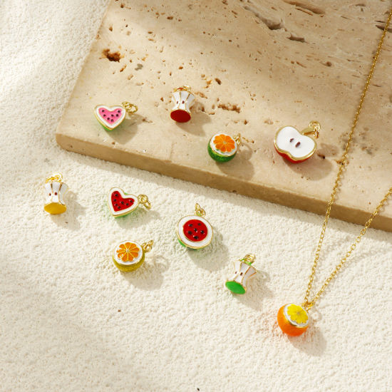 Изображение 1 Piece Eco-friendly Brass Flora Collection Charms 18K Real Gold Plated Enamel 3D