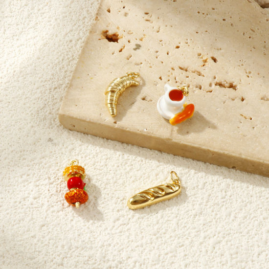 Image de 1 Piece Eco-friendly Brass Charms 18K Real Gold Plated 3D