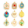 Picture of 2 PCs Brass Picture Photo Locket Frame Pendants 18K Gold Plated Enamel Can Open