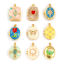 Picture of 2 PCs Brass Picture Photo Locket Frame Pendants 18K Gold Plated Enamel Can Open